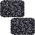 Bligli Pebble Sink Mat 2-Pack - PVC Kitchen Protector for Stainless Steel/Ceramic Dish Drying Mat for Dishes 15.7" x 11.8" Black – Durable Stainless Steel Construction for Simple Storage and Daily Tasks