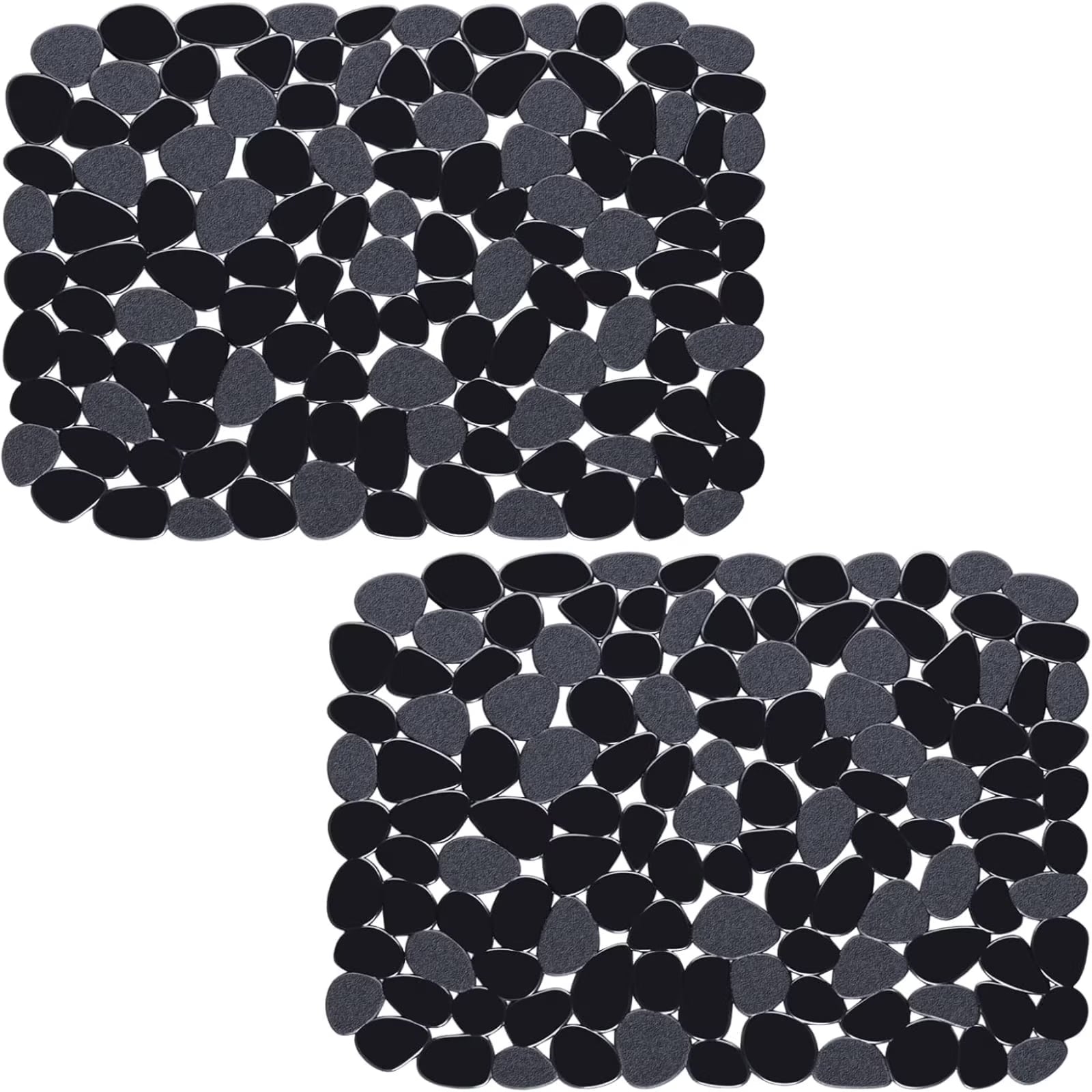 Bligli Pebble Sink Mat 2-Pack - PVC Kitchen Protector for Stainless Steel/Ceramic Dish Drying Mat for Dishes 15.7" x 11.8" Black – Durable Stainless Steel Construction for Simple Storage and Daily Tasks