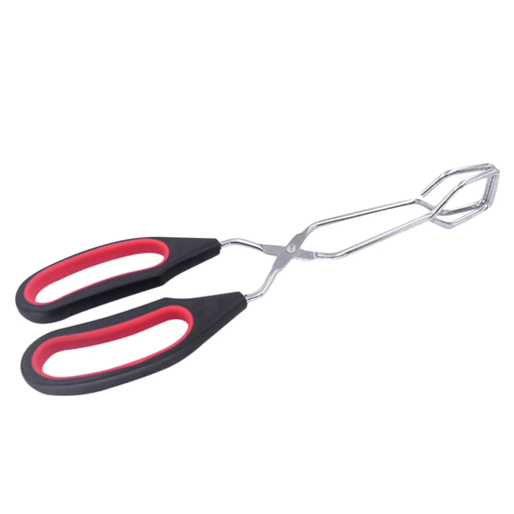 Scissor Tongs with Silicone Tips 23.5x7.5cm Stainless Steel Nonstick Kitchen Cooking Tool – Durable Stainless Steel Construction for Simple Storage and Daily Tasks