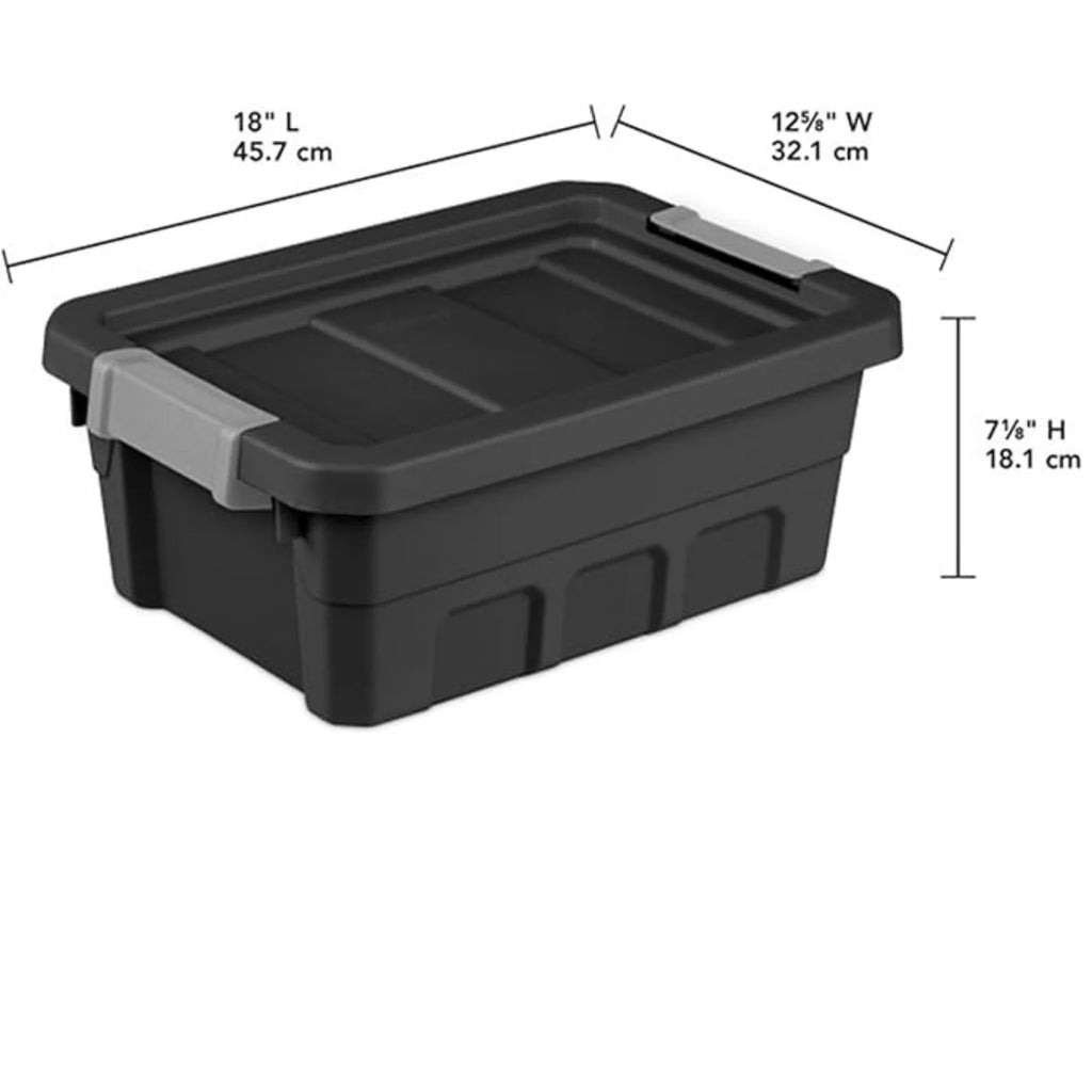 6-Pack Plastic Storage Bins with Lids Stackable Containers 4 Gallon Black – Stackable Organization for Simple Storage and Daily Tasks