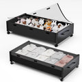Wooden Under Bed Storage with Wheels Rolling Under the Bed Storage Bins with Removable Lid Metal Under Bed Drawers for Clothes and Shoes in Bedroom or Living Room(Black Wood-2pack) – Easy-Roll Mobility for Simple Storage and Daily Tasks