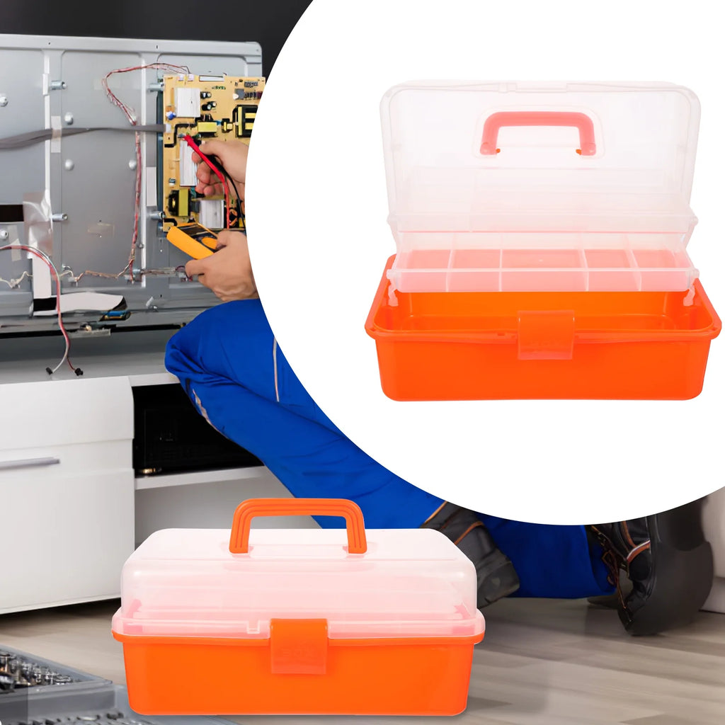Wicker Three Layer Storage Box Household Tool Box Office 32X17CM Orange – Practical Home Organization for Simple Storage and Daily Tasks