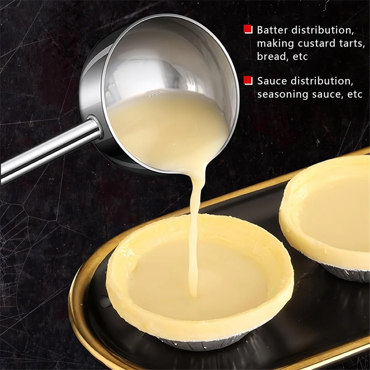 Small Soup Ladle Stainless Steel Metal Deep Spoon with Pour Spout 2 Oz Long Handle Gravy Ladles Heat- 10.5 Inch – Convenient Carry Handles for Simple Storage and Daily Tasks