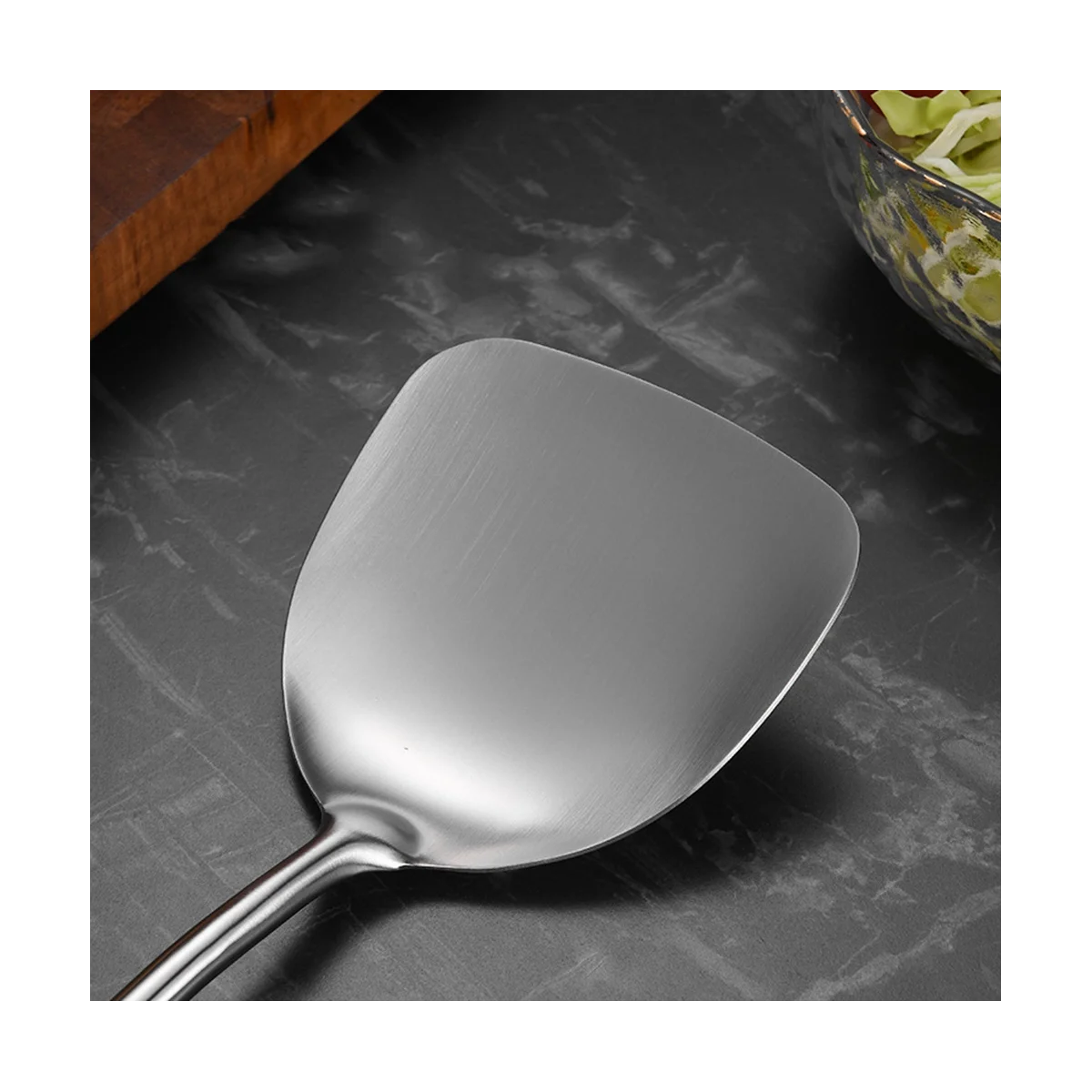 Stainless Steel for Carbon Steel Stainless Steel Wok Metal Wok Tools Set Wooden Handle Soup Ladle – Convenient Carry Handles for Simple Storage and Daily Tasks