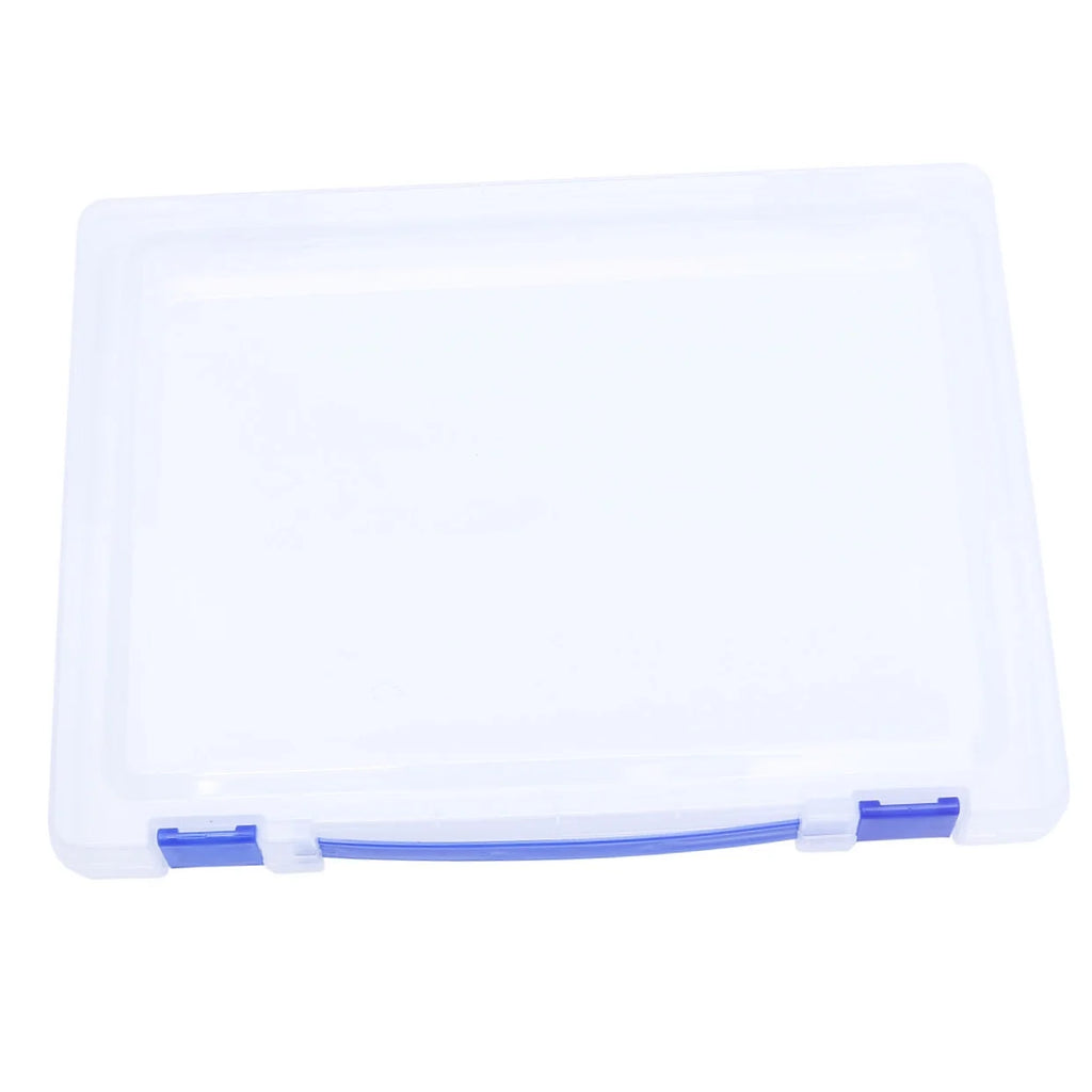 Transparent Storage Box Clear Plastic Document Paper Filling File Case Portable Ducoment Storage Holder with Blue Buckle – Everyday Household Format for Simple Storage and Daily Tasks