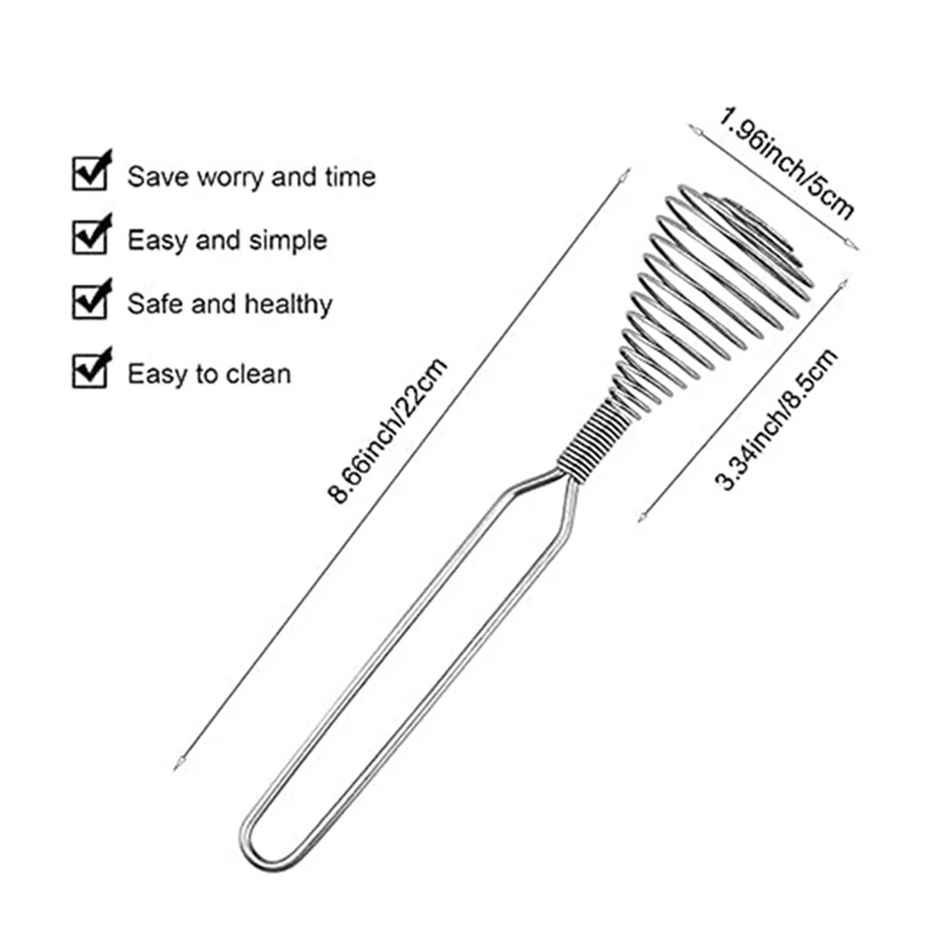 Stainless Steel Spring Coil Whisk Wire Whip-Cream Egg Beater -Cream Hand Mixer Kitchen Tool Accessories for Mixing – Durable Stainless Steel Construction for Simple Storage and Daily Tasks