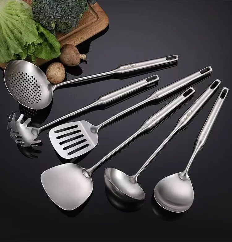 Well-crafted 7-Piece Gold Kitchen Utensil Set with Stand Stainless Steel Cooking Tools- Dishwasher Suitable Ladle Spoon Spatula Pasta Fork Luxury Brass Kitchen Accessories for Home – Durable Stainless Steel Construction for Simple Storage and Daily Tasks