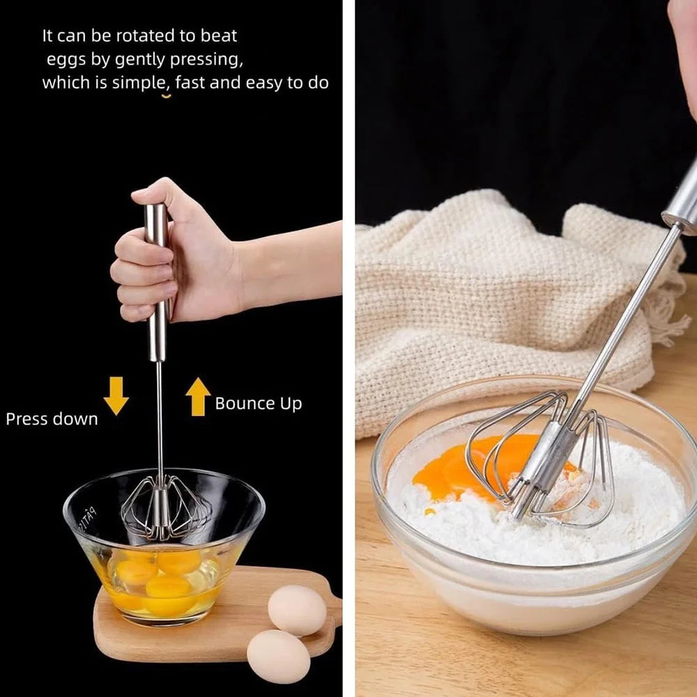 Egg Whisk,2 Pack Stainless Steel Home Kitchen Tool Hand Easy Whisk Egg Beater Manual Mixer Blender for Whisking Beating & Stirring. – Durable Stainless Steel Construction for Simple Storage and Daily Tasks