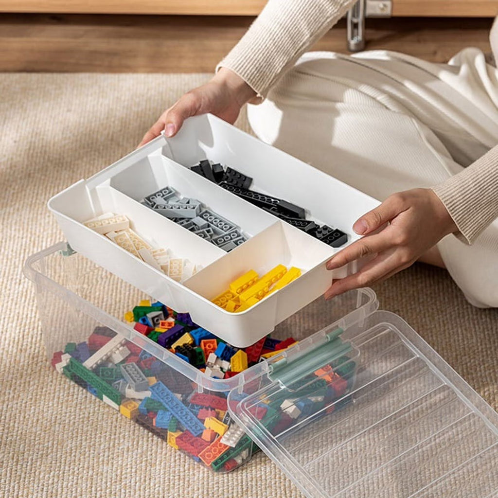 Plastic Stackable Storage Container Bin Box Tote with Lid for Home – Stackable Organization for Simple Storage and Daily Tasks