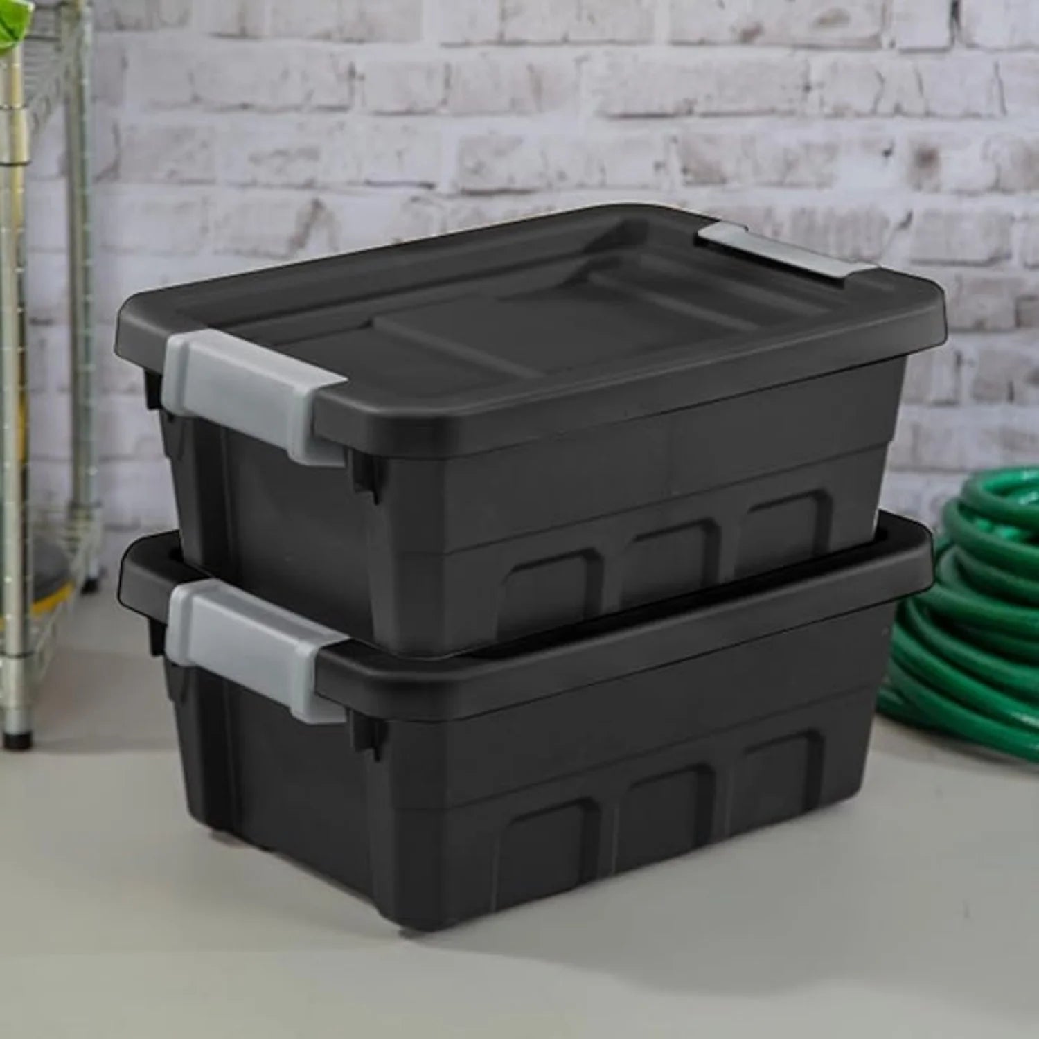 6-Pack Plastic Storage Bins with Lids Stackable Containers 4 Gallon Black – Stackable Organization for Simple Storage and Daily Tasks