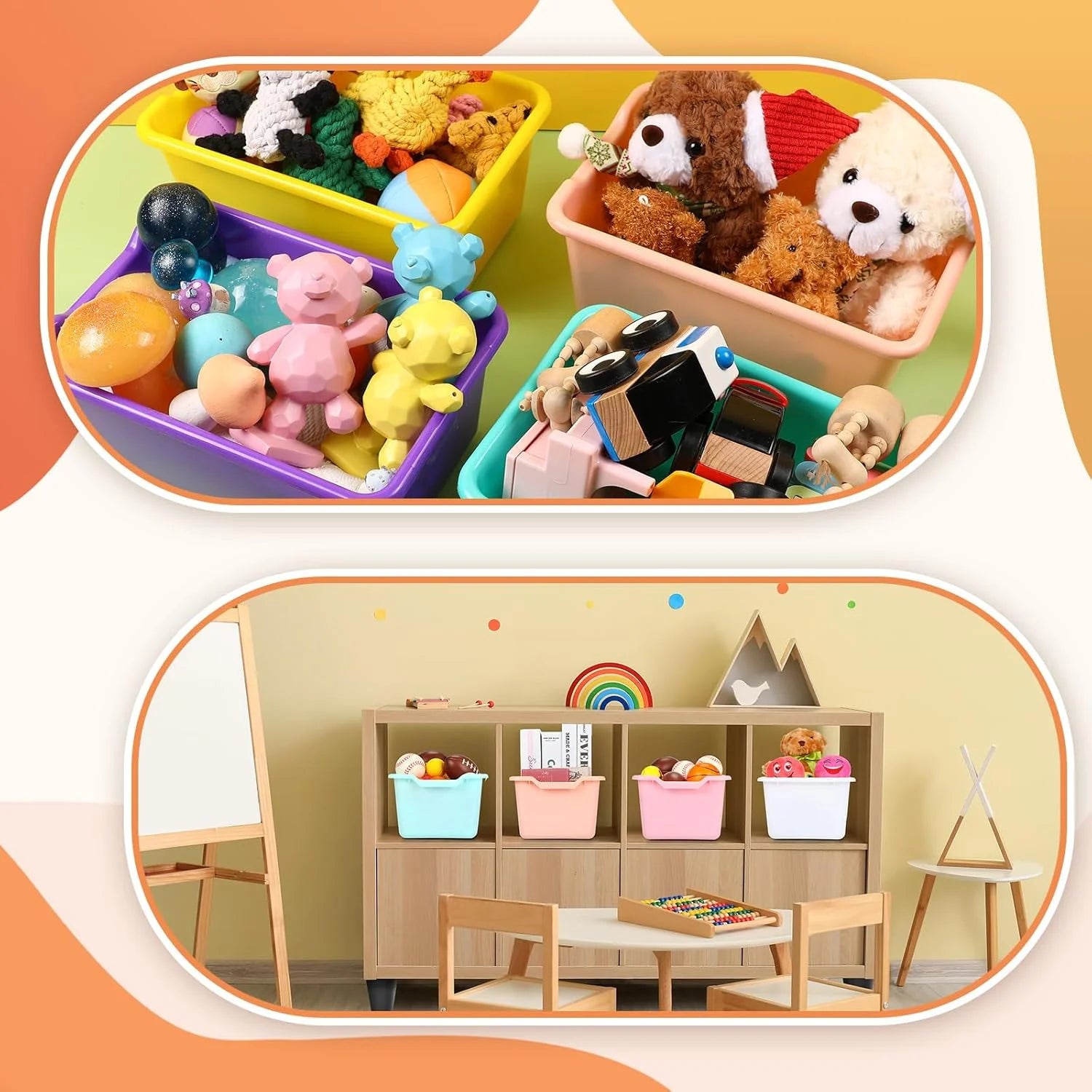 24 Pcs Plastic Cubby Bins Classroom Cubby Organization Book Bins for Classroom Bulk Toy Storage Baskets Stackable Assorted Colors Storage Containers for Home Office School Nursery Playroom – Stackable Organization for Simple Storage and Daily Tasks