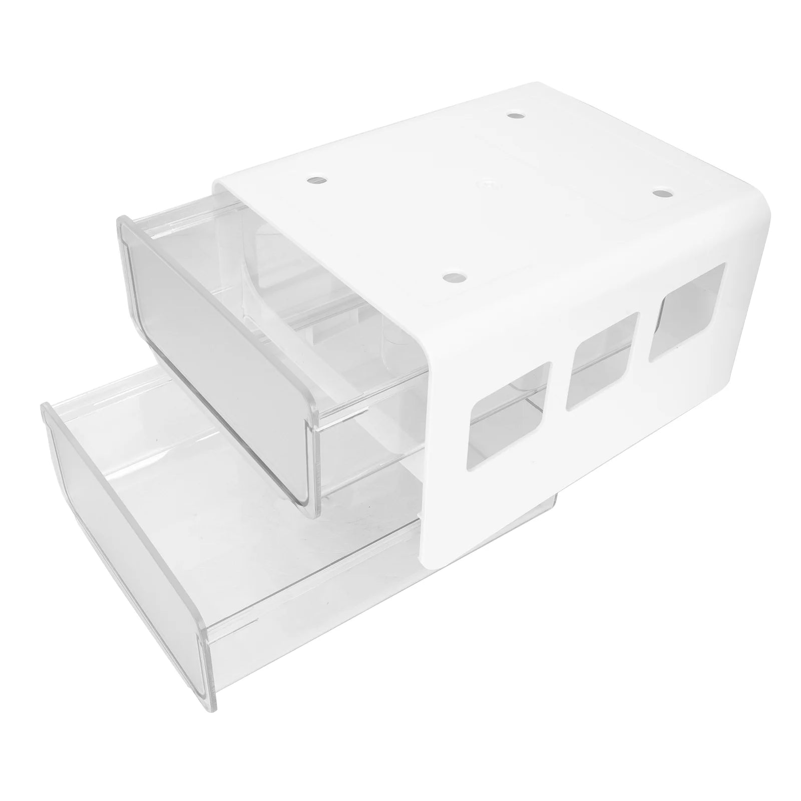 Double Storage Box Desktop Boxes Bins Table Shelf Office White – Multiroom Organization Format for Simple Storage and Daily Tasks