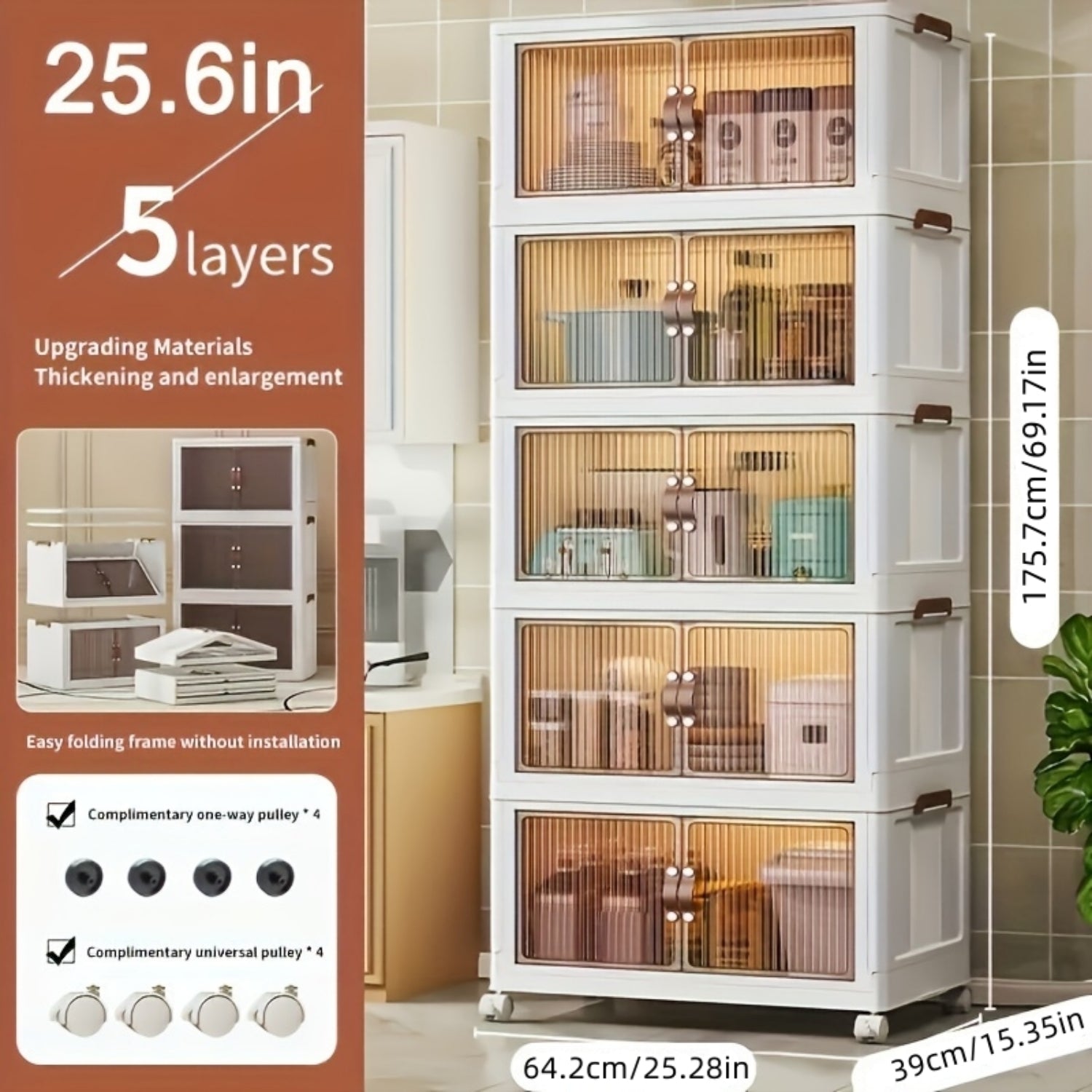 5-layer folding storage box magnetic cabinet door plastic drawer storage rack suitable for bedrooms study rooms toy rooms offices easy and convenient to move multi-layer storage box – Practical Home Organization for Simple Storage and Daily Tasks