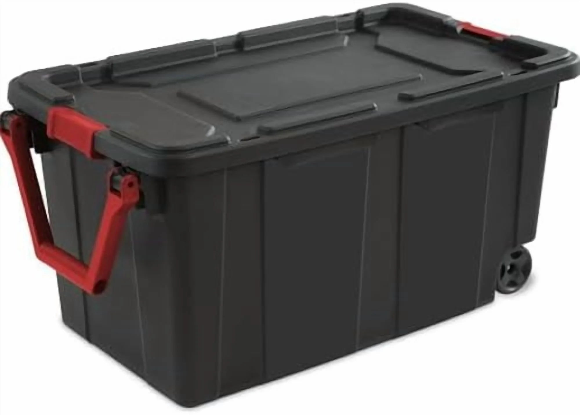 Black 40 Gallon Wheeled Plastic Storage Container with Handle 2 Pack$$Office – Convenient Carry Handles for Simple Storage and Daily Tasks