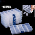 [Clear Jewelry Box] 6pcs Clear Jewelry Box | Plastic Bead Storage Craft Container Earrings Organizer – Clear-View Organization for Simple Storage and Daily Tasks