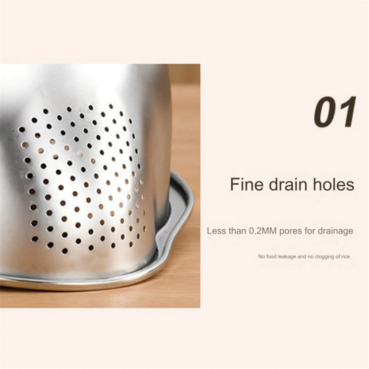 Rice Washer Strainer Bowl Stainless Steel Washing Colander Fruit and Vegetable Kitchen Tool A – Durable Stainless Steel Construction for Simple Storage and Daily Tasks