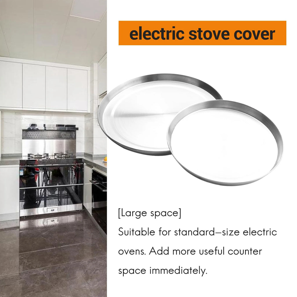 4Pcs Stainless Steel Hob Covers Stove Plate Top Cooker Protector Kit Set Utensils 17/21CM Kitchen Accessories – Durable Stainless Steel Construction for Simple Storage and Daily Tasks