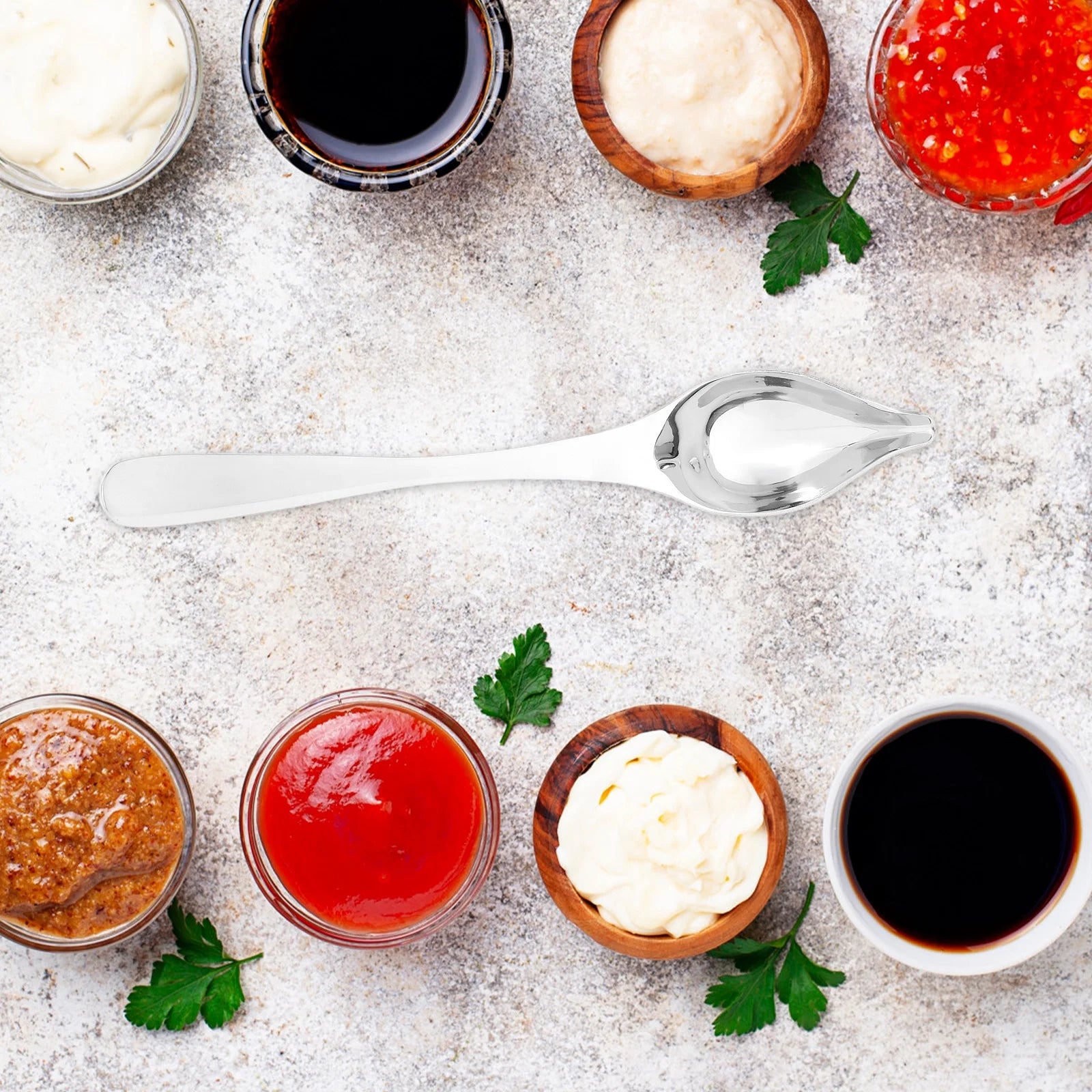 unbranded Household Spoon Stainless Steel Sauce Spoon 19.50X3.50X3.50CM Silver – Durable Stainless Steel Construction for Simple Storage and Daily Tasks