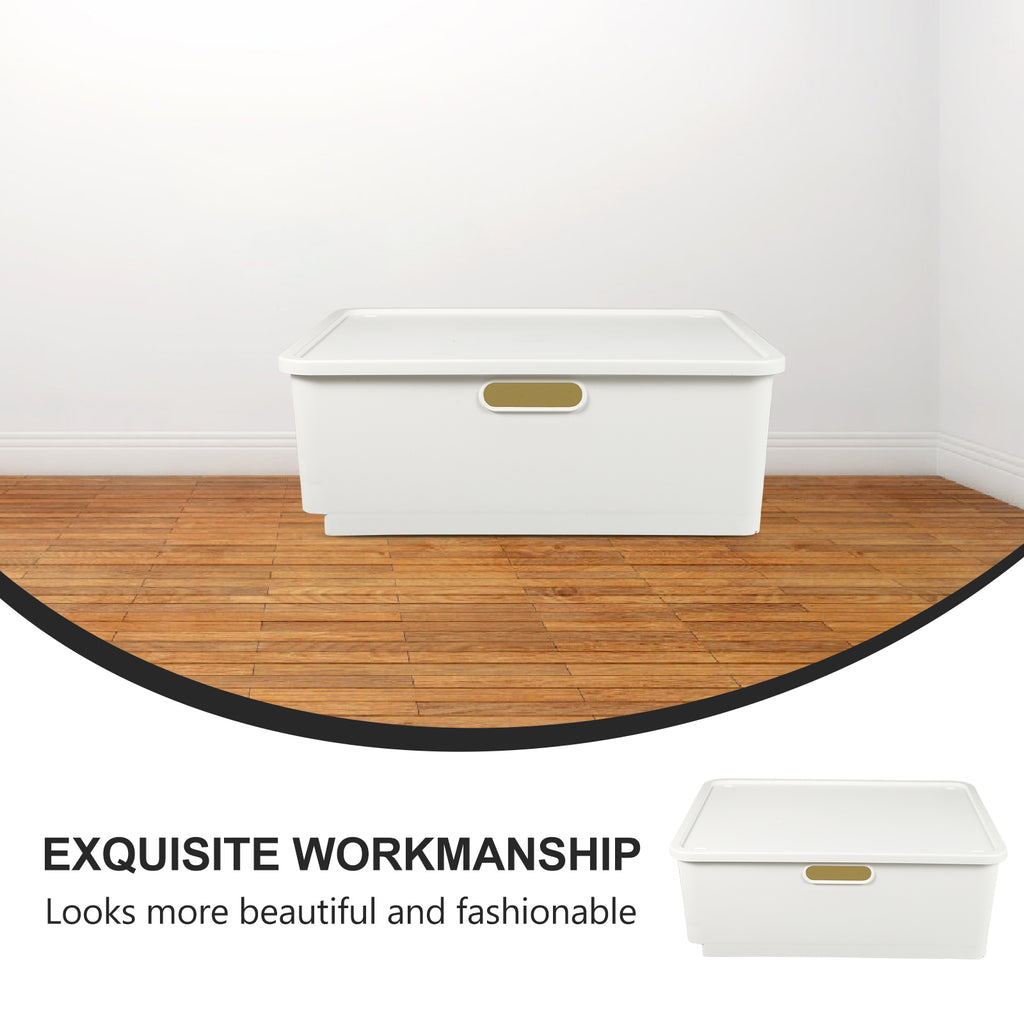 Japanese Storage Box Kitchen Shelves Basket Containers with Lids White – Everyday Household Format for Simple Storage and Daily Tasks