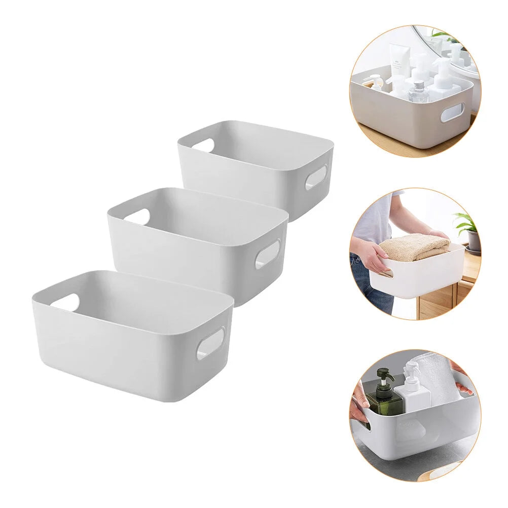 Basket Storage Box Three-Piece Set Medium Containers Boxes – Convenient Multi-Piece Set for Simple Storage and Daily Tasks
