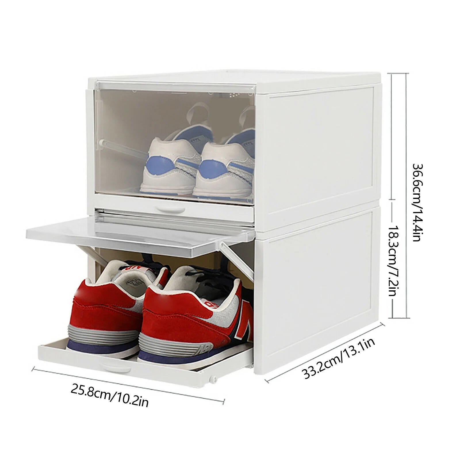 3pcs Foldable Shoe Box Push Drawer Type Storage Organizer Shoe Box Clear Cover Stackable Shoe Storage Box Gray Sneaker Case Stackable Container W/Drawer Push Pull Transparent Shoe Box – Foldable Space-Saving Design for Simple Storage and Daily Tasks
