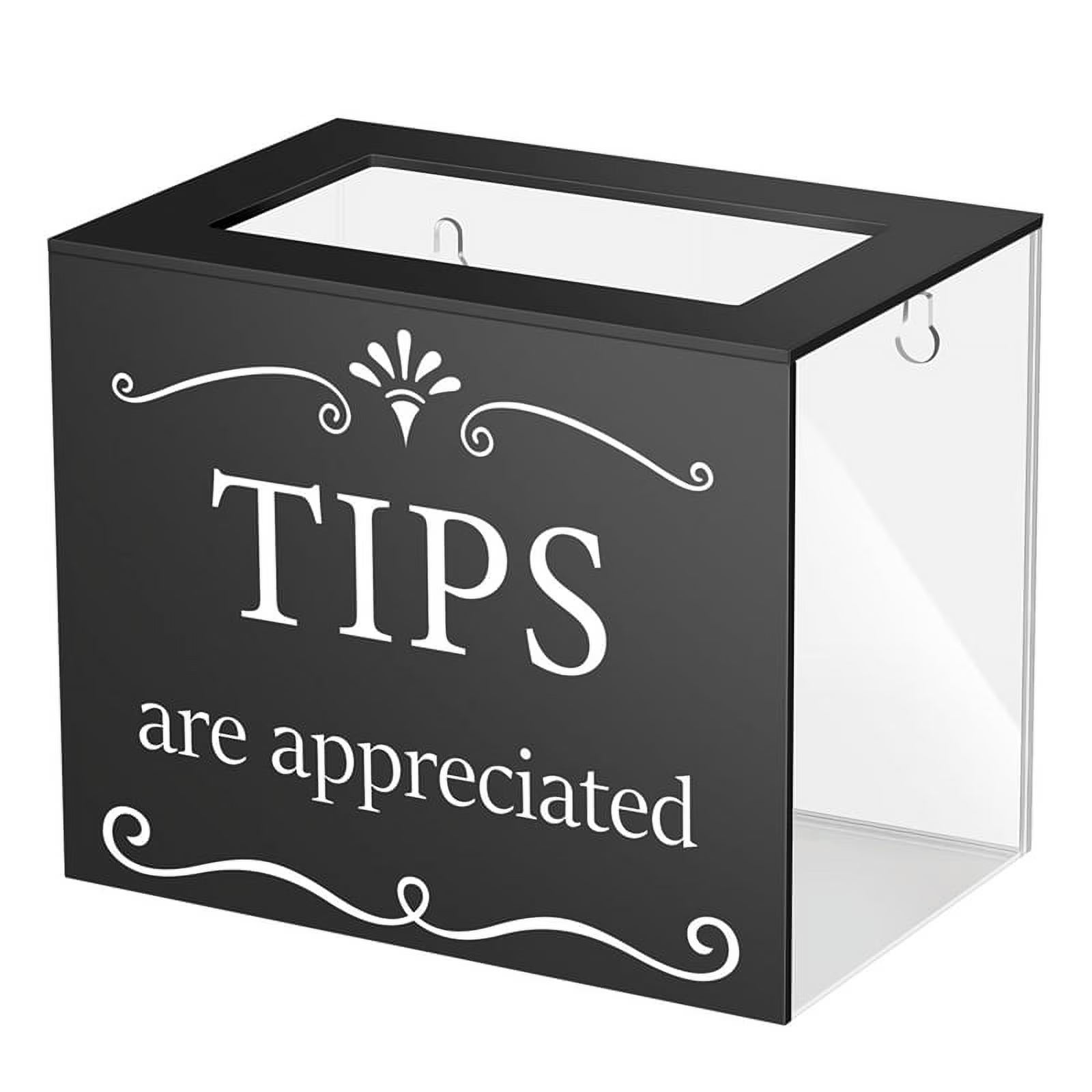 Tip Jars for Money Acrylic Cash Box Donation Bucket 6x4x5 Inch Storage Container Suggestion Raffle – Practical Home Organization for Simple Storage and Daily Tasks