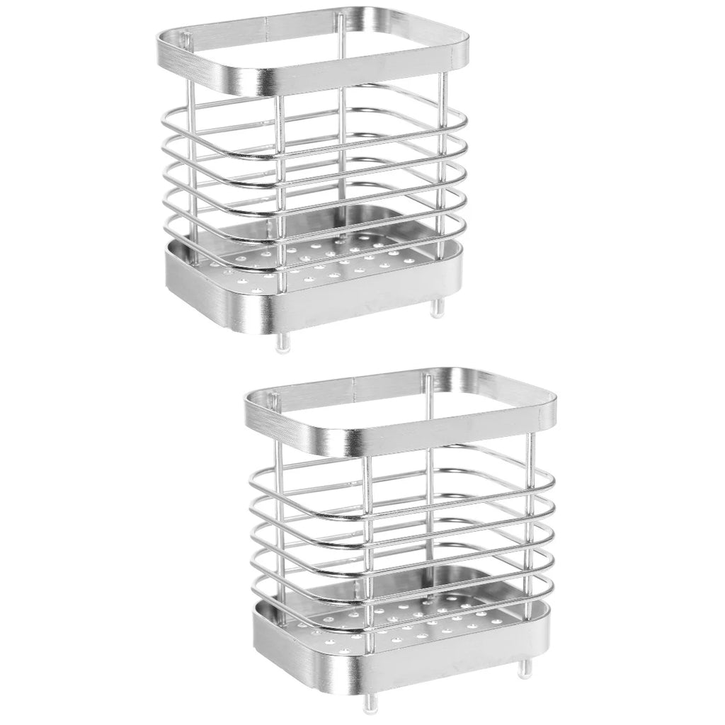 unbranded 2pcs Stainless Steel Cutlery Holder Kitchen Worktop Spoon Stand Space-saving Kitchen Utensil Holder – Durable Stainless Steel Construction for Simple Storage and Daily Tasks