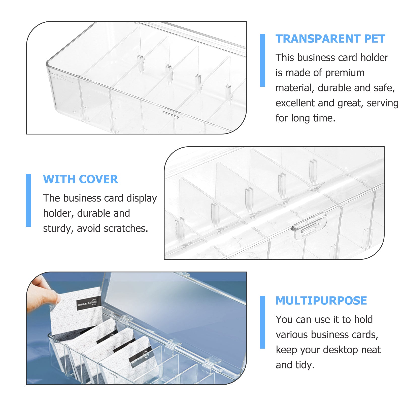 Card Game Business Cards Card Storage Box Travel 26X10X7.5CM Transparent – Clear-View Organization for Simple Storage and Daily Tasks