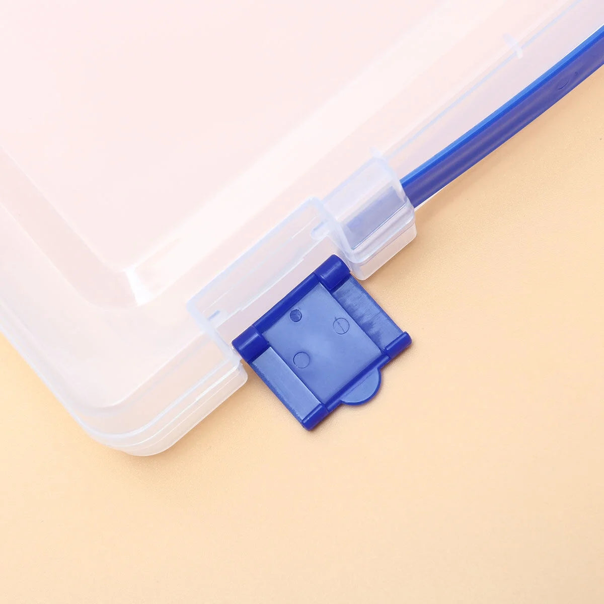 Transparent Storage Box Clear Plastic Document Paper Filling File Case Portable Ducoment Storage Holder with Blue Buckle – Everyday Household Format for Simple Storage and Daily Tasks