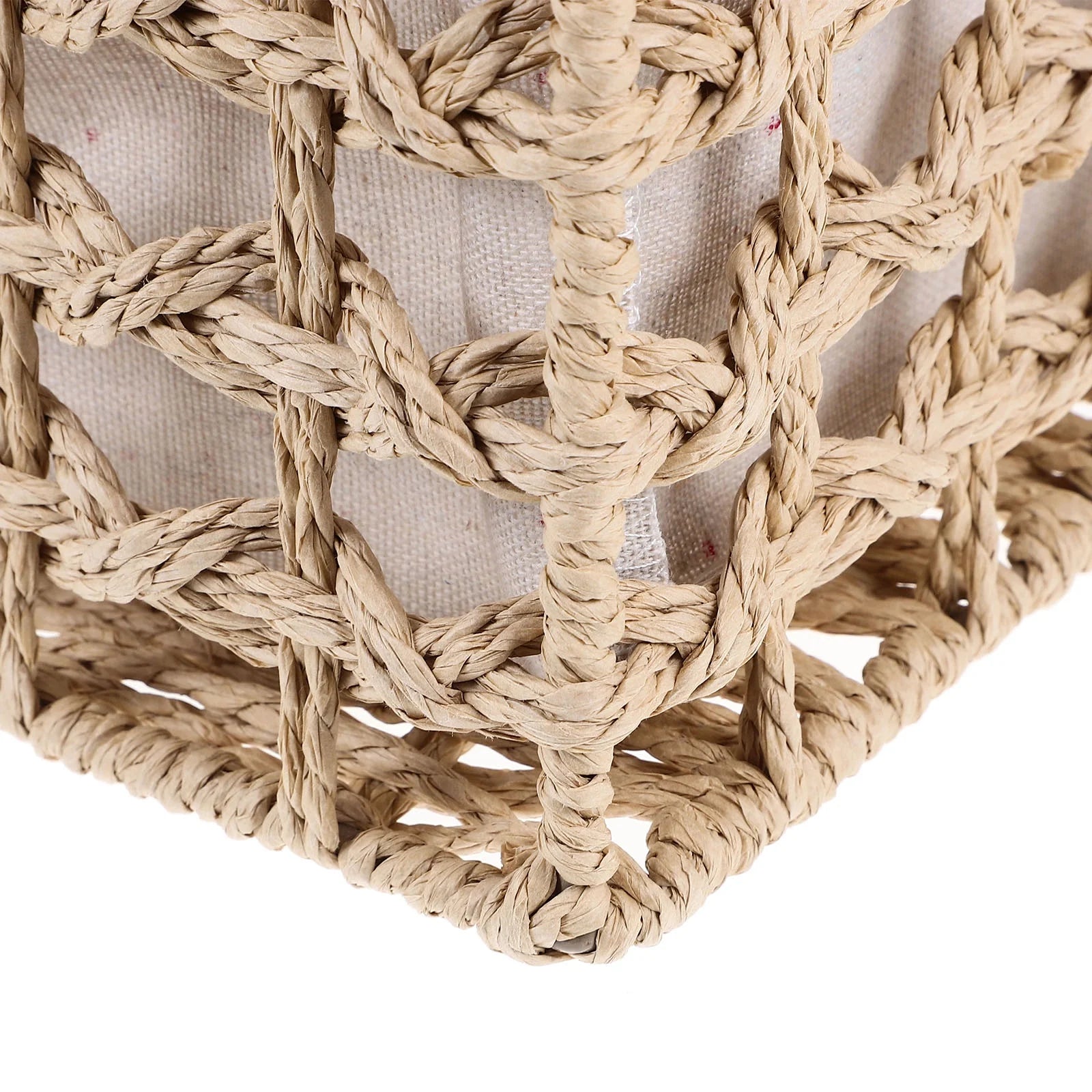 Rustic Storage Bins Grass Basket Cube Boxes with Lids Fabric Toy Sundries – Multiroom Organization Format for Simple Storage and Daily Tasks