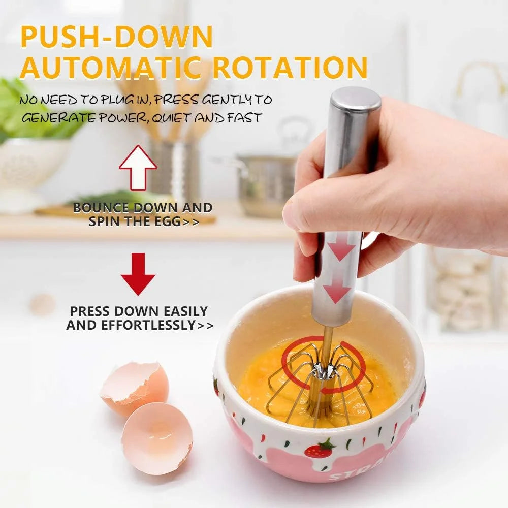 Egg Whisk,2 Pack Stainless Steel Home Kitchen Tool Hand Easy Whisk Egg Beater Manual Mixer Blender for Whisking Beating & Stirring. – Durable Stainless Steel Construction for Simple Storage and Daily Tasks