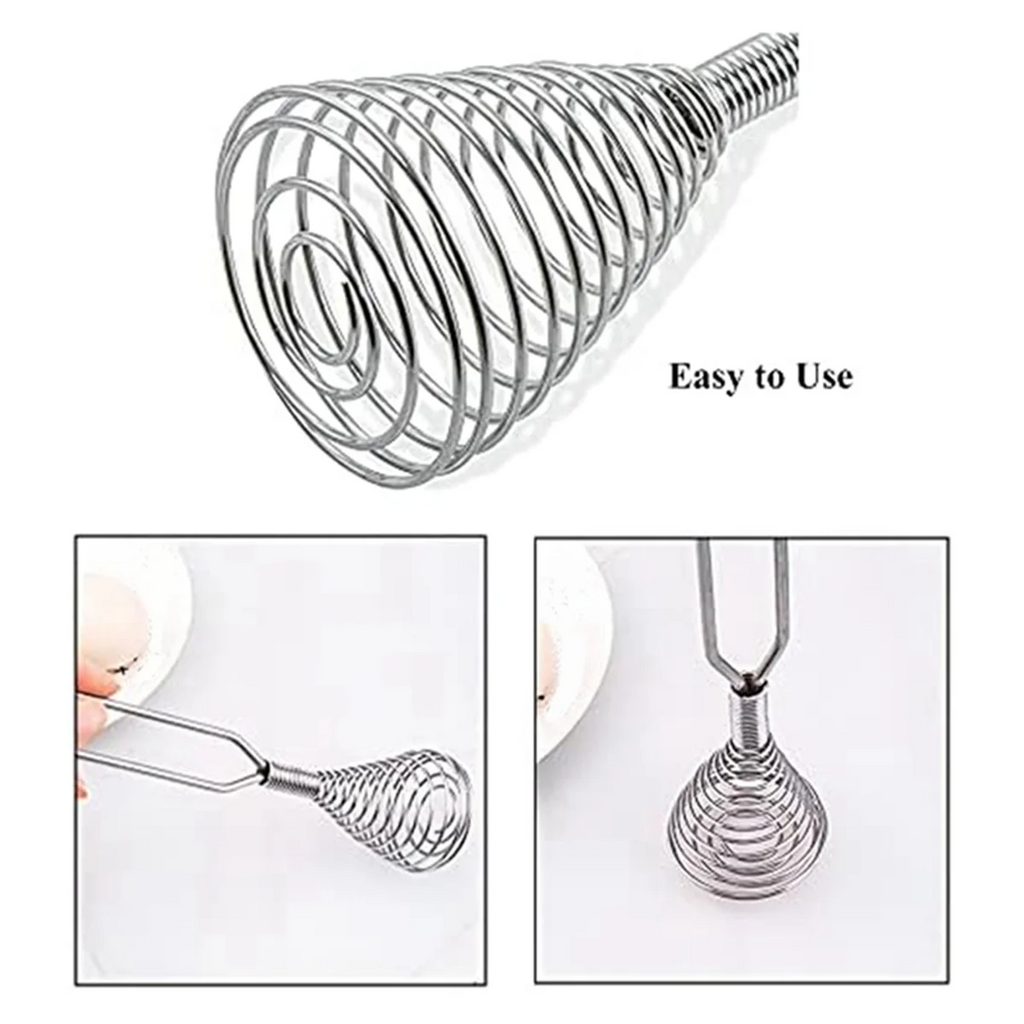 Stainless Steel Spring Coil Whisk Wire Whip-Cream Egg Beater -Cream Hand Mixer Kitchen Tool Accessories for Mixing – Durable Stainless Steel Construction for Simple Storage and Daily Tasks