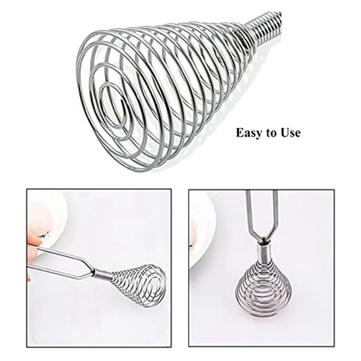 Stainless Steel Spring Coil Whisk Wire Whip-Cream Egg Beater -Cream Hand Mixer Kitchen Tool Accessories for Mixing – Durable Stainless Steel Construction for Simple Storage and Daily Tasks