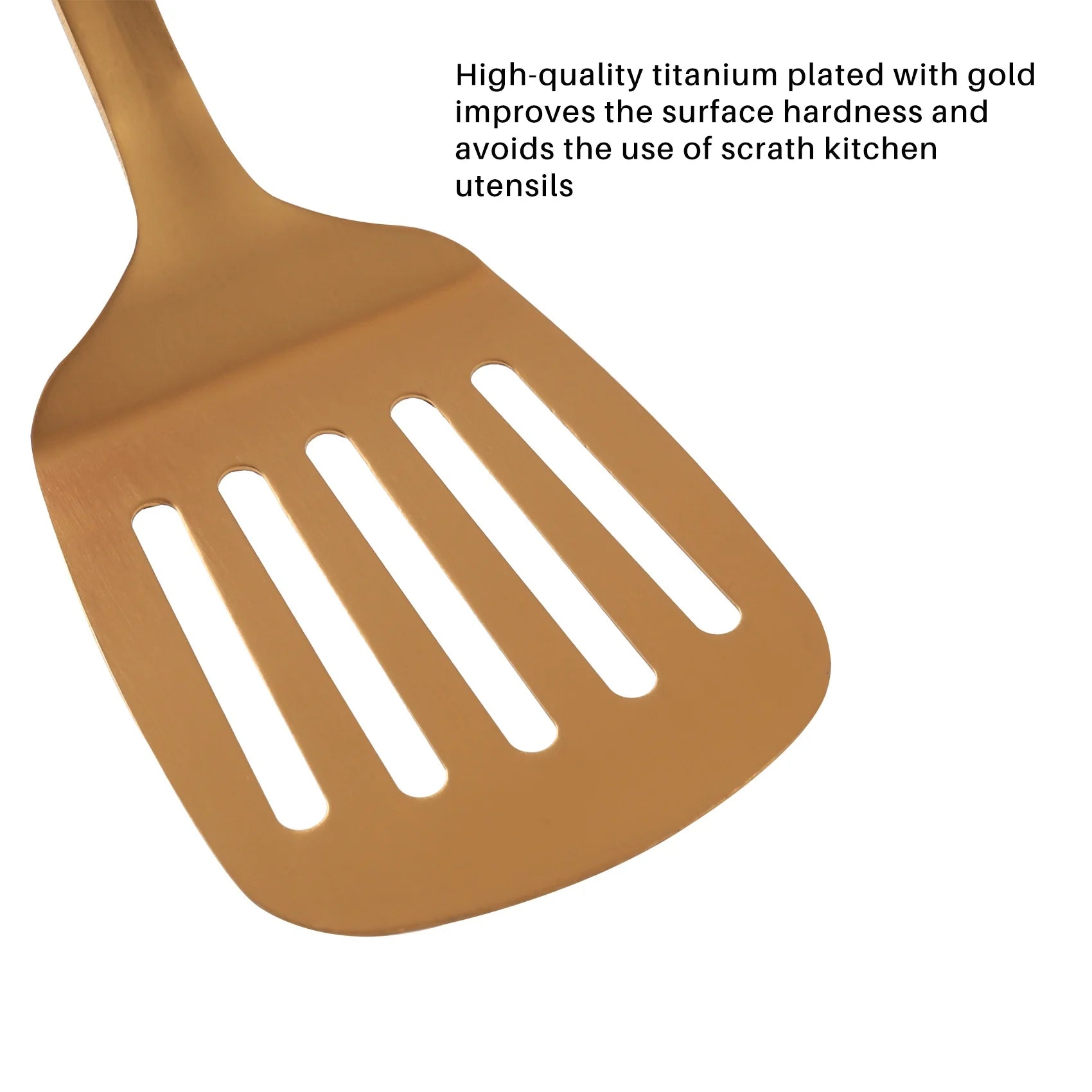 Stainless Steel Kitchen Utensils 5-Piece Cooking Trowel Set Tool Gold – Durable Stainless Steel Construction for Simple Storage and Daily Tasks