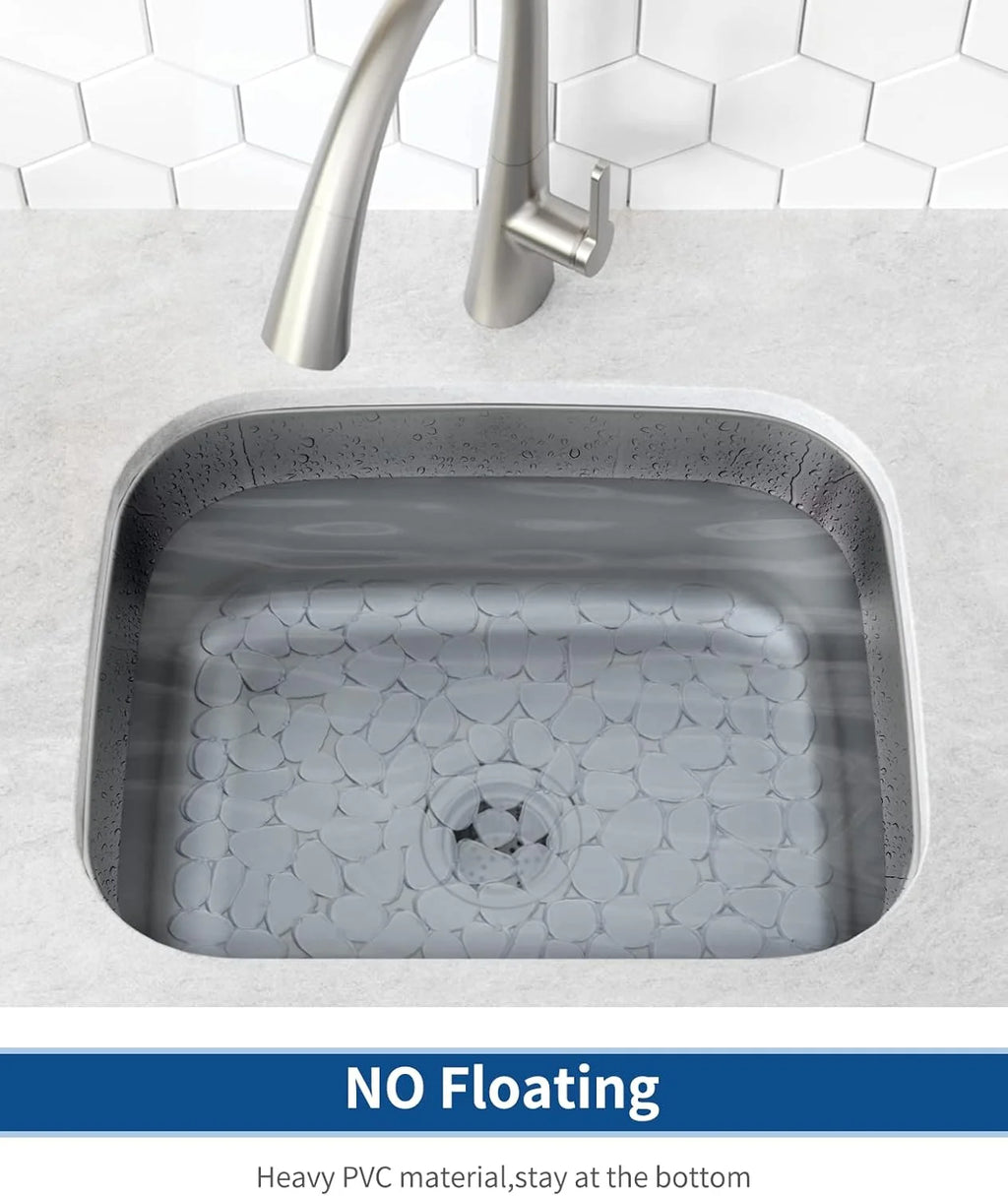 Bligli Pebble Sink Mat 2-Pack - PVC Kitchen Protector for Stainless Steel/Ceramic Dish Drying Mat for Dishes 15.7" x 11.8" Clear – Clear-View Organization for Simple Storage and Daily Tasks