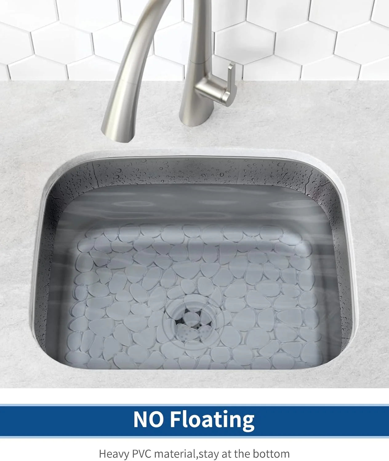 Bligli Pebble Sink Mat 2-Pack - PVC Kitchen Protector for Stainless Steel/Ceramic Dish Drying Mat for Dishes 15.7" x 11.8" Clear – Clear-View Organization for Simple Storage and Daily Tasks