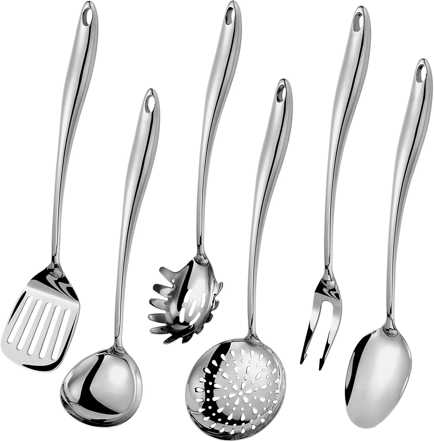 304 Stainless Steel Matte Kitchen Utensils Set 11 Pcs Long Metal Cooking Utensils Set Gold Cooking Utensils Set Dishwasher Suitable – Durable Stainless Steel Construction for Simple Storage and Daily Tasks