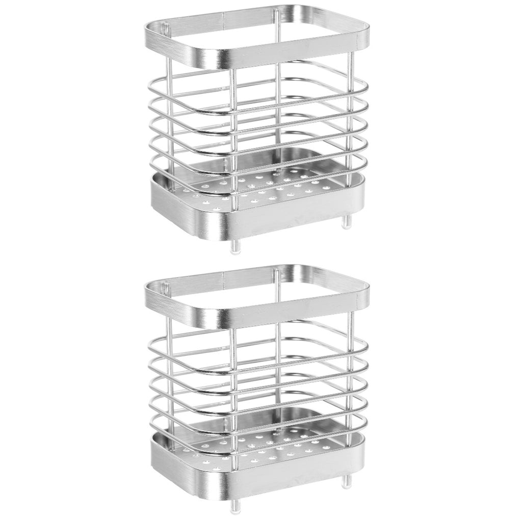 unbranded 2pcs Stainless Steel Cutlery Holder Kitchen Worktop Spoon Stand Space-saving Kitchen Utensil Holder – Durable Stainless Steel Construction for Simple Storage and Daily Tasks
