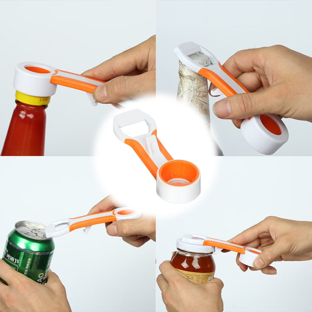 Hiroekza Jar Opener 4-in-1 Grip Bottle Opener Jar Opener - Easily Opens Twists Caps Bottle Caps Canning Lids And Can Tabs Kitchen Gadgets Clearance – Convenient Drink Preparation for Simple Storage and Daily Tasks