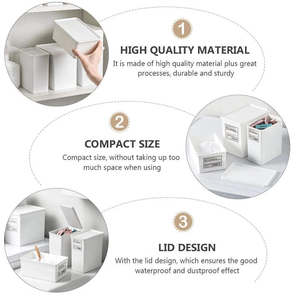 6 pcsHome Use Storage Box Lid Washing Powder Box Storage Box Practical Container – Practical Home Organization for Simple Storage and Daily Tasks