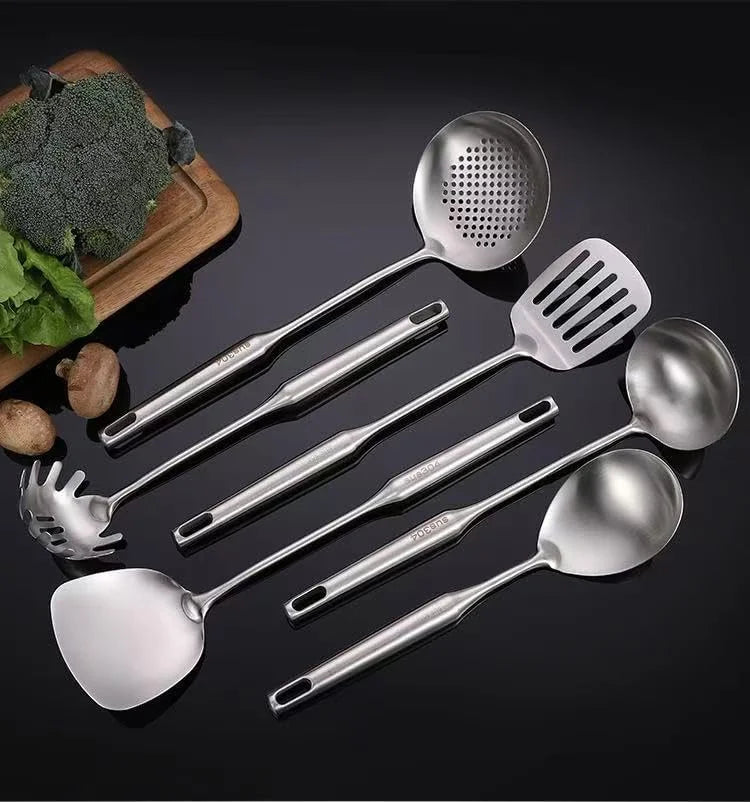 Well-crafted 7-Piece Gold Kitchen Utensil Set with Stand Stainless Steel Cooking Tools- Dishwasher Suitable Ladle Spoon Spatula Pasta Fork Luxury Brass Kitchen Accessories for Home – Durable Stainless Steel Construction for Simple Storage and Daily Tasks