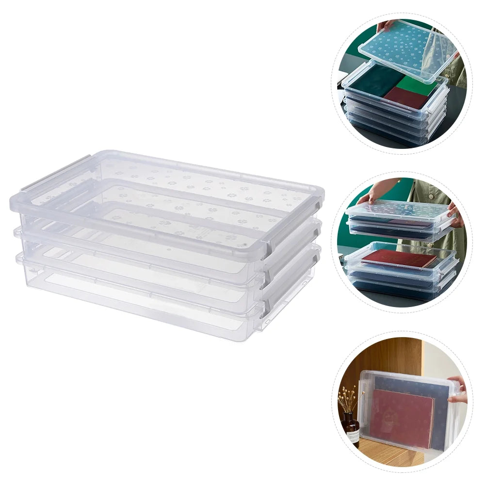2pcs Multilayers Transparent Storage Box Clear Plastic Document Paper Filling Case – Clear-View Organization for Simple Storage and Daily Tasks