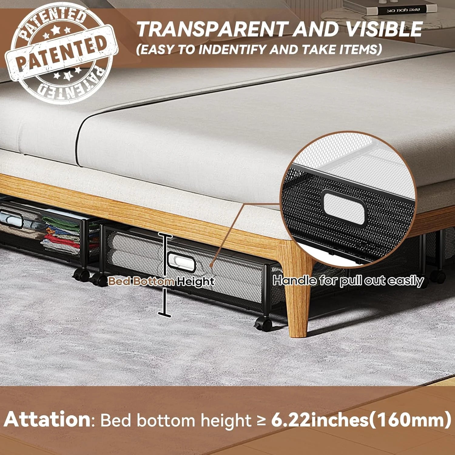 Under Bed Storage Containers with Wheels - Shoe Storage Organizer Drawer Tool-free Assembly Metal Underbed Storage for Bedroom Clothes Shoes Blankets - 2Pack – Everyday Household Format for Simple Storage and Daily Tasks