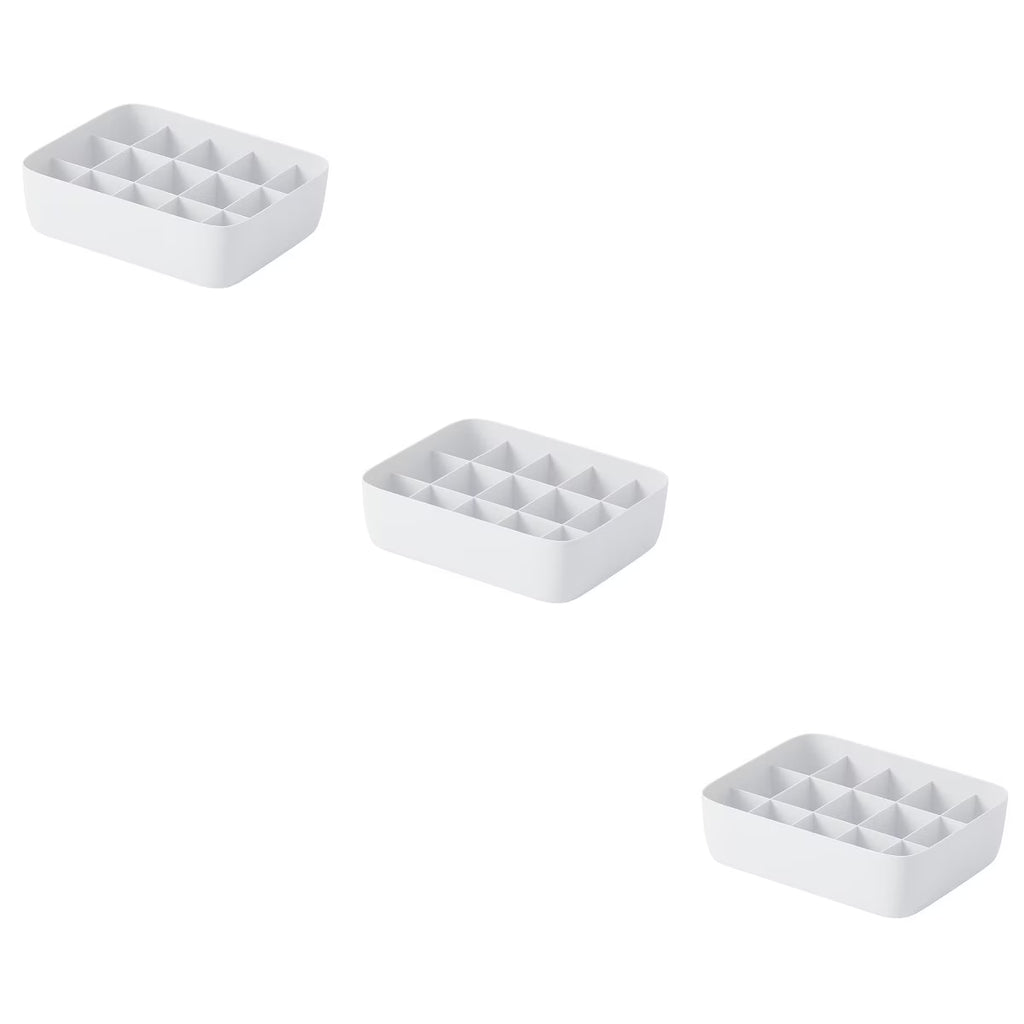 3pcs Underwear Storage Box Plastic Storage Basket Stackable Storage Container with 15-Compartment Divider for Bra Panties Socks(White) – Multiroom Organization Format for Simple Storage and Daily Tasks