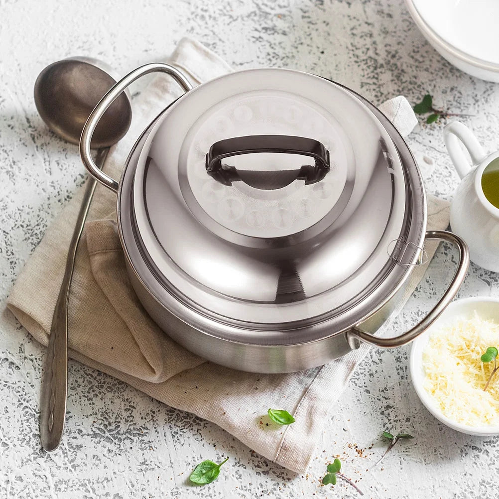 unbranded 2Pcs Stainless Steel Pot Covers 28.5cm Pot Lids Kitchen Accessories (Silver) – Durable Stainless Steel Construction for Simple Storage and Daily Tasks