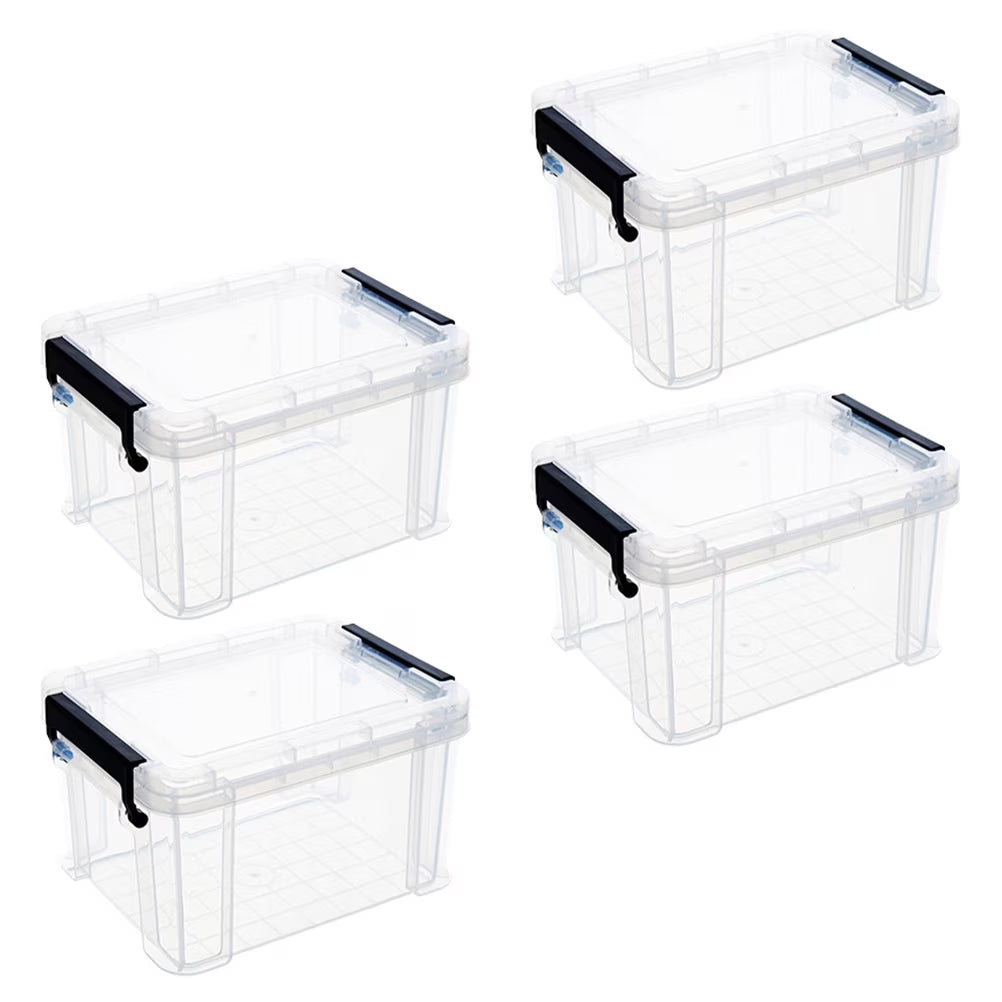 4Pcs Multi-functional Toy Storage Box Plastic Sundries Organizer with Lid Handles 8.5x6.5x5.0cm – Secure Lid Design for Simple Storage and Daily Tasks