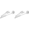 4 Pieces Stainless Steel Spaghetti Server Set Stainless Steel Spaghetti Pasta Tong Pasta Spoon Server Fork,2 x clip 2 x spoon,Silver – Durable Stainless Steel Construction for Simple Storage and Daily Tasks
