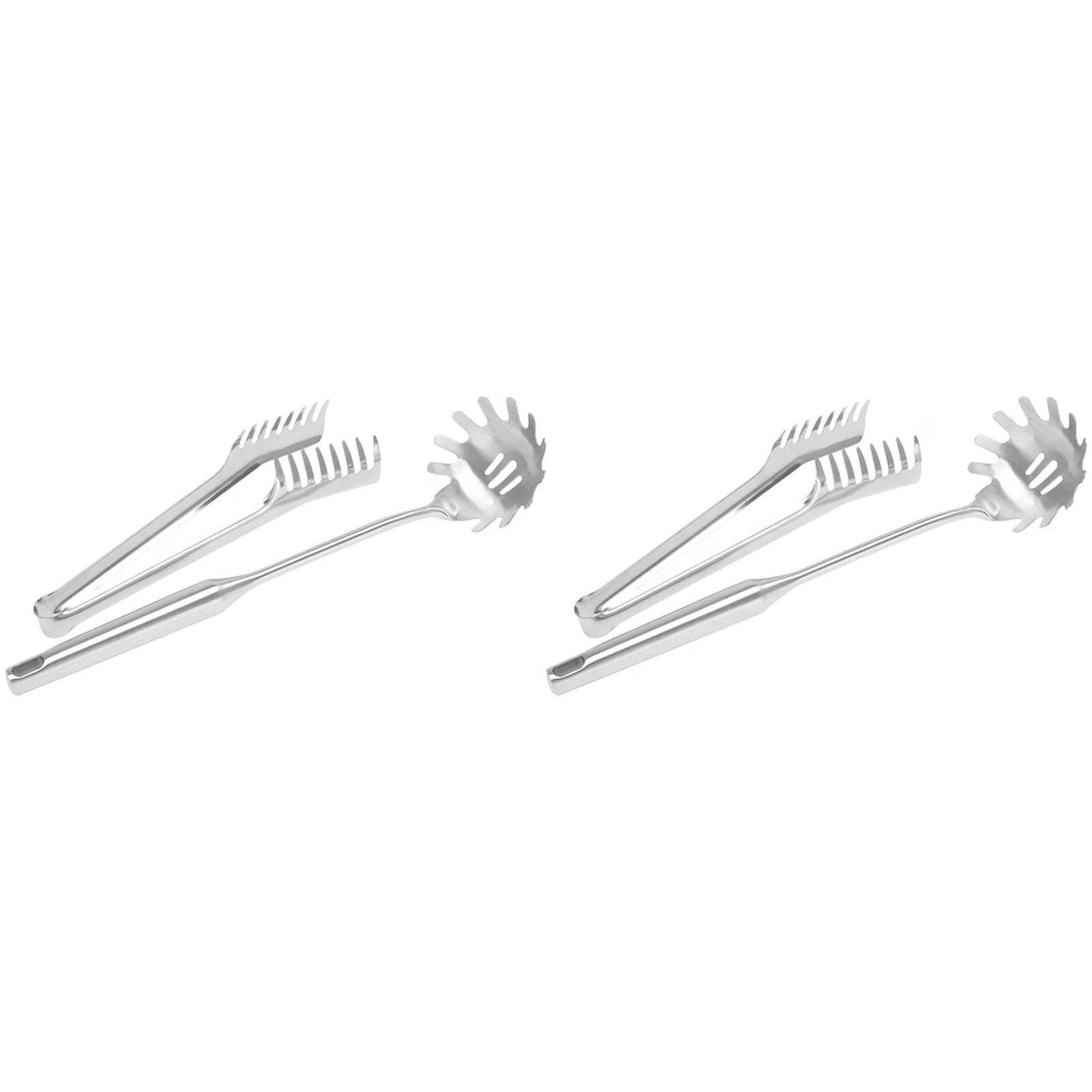 4 Pieces Stainless Steel Spaghetti Server Set Stainless Steel Spaghetti Pasta Tong Pasta Spoon Server Fork,2 x clip 2 x spoon,Silver – Durable Stainless Steel Construction for Simple Storage and Daily Tasks