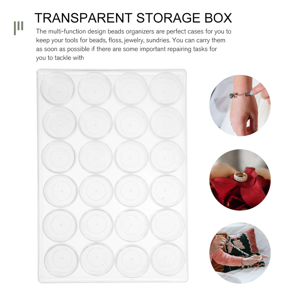 Closet Bead Organizers Storage Boxes 24X16cm Transparent – Clear-View Organization for Simple Storage and Daily Tasks
