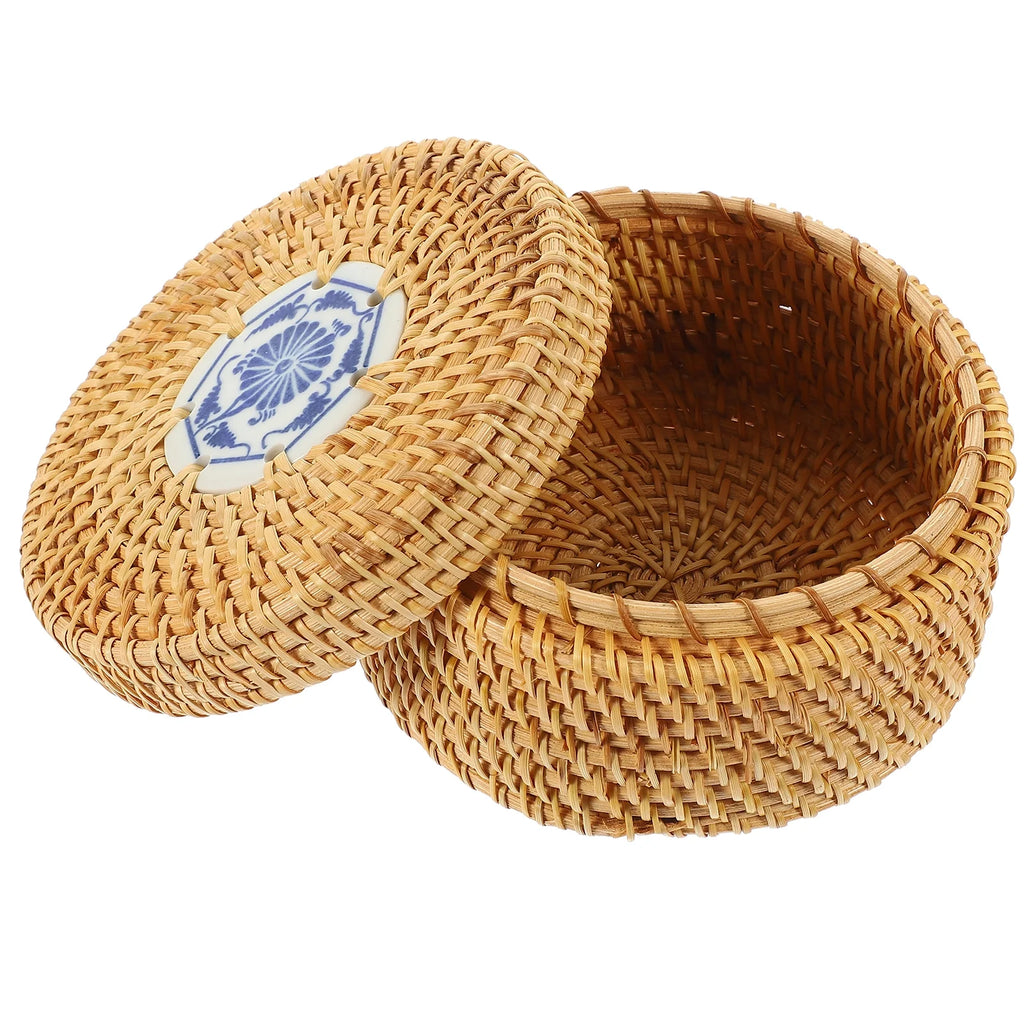 Toy Rattan Nut Box Household Storage Container 14X14X8CM – Practical Home Organization for Simple Storage and Daily Tasks